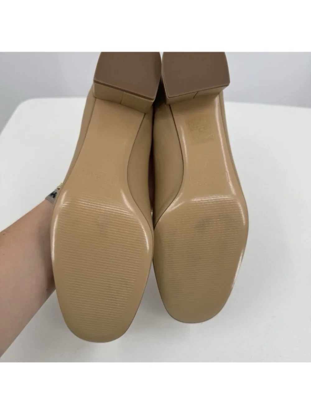 Everlane Italian Leather Day Heel Light Taupe 7 Women's Elastic Back Comfort